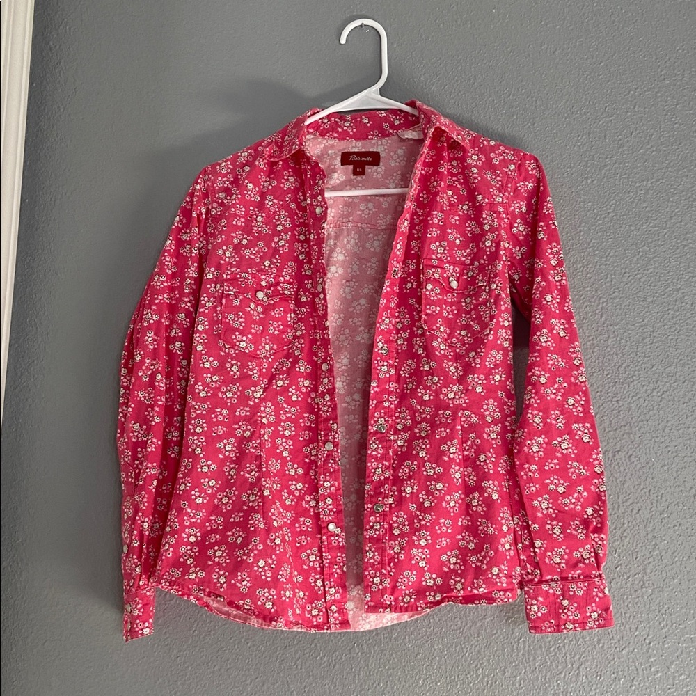 Floral Pink Button Down Shirt